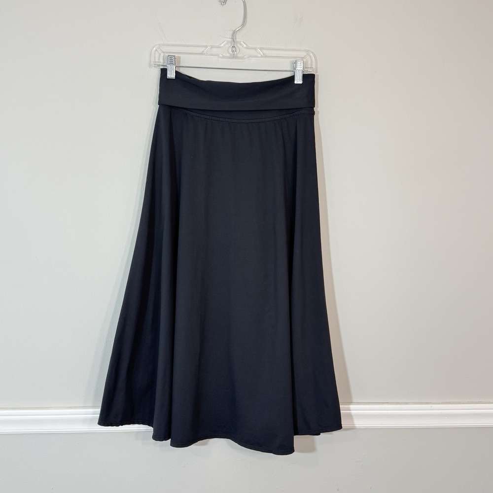 Patagonia Morning Glory Midi Skirt Womens Sz M Black Fold Over Comfort Outdoor